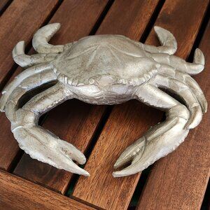 Silver painted crab decor